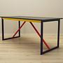 Desk Acacia wood 1980s 4