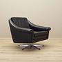 Poltrona girevole in pelle nera anni '60 9