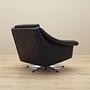 Poltrona girevole in pelle nera anni '60 7