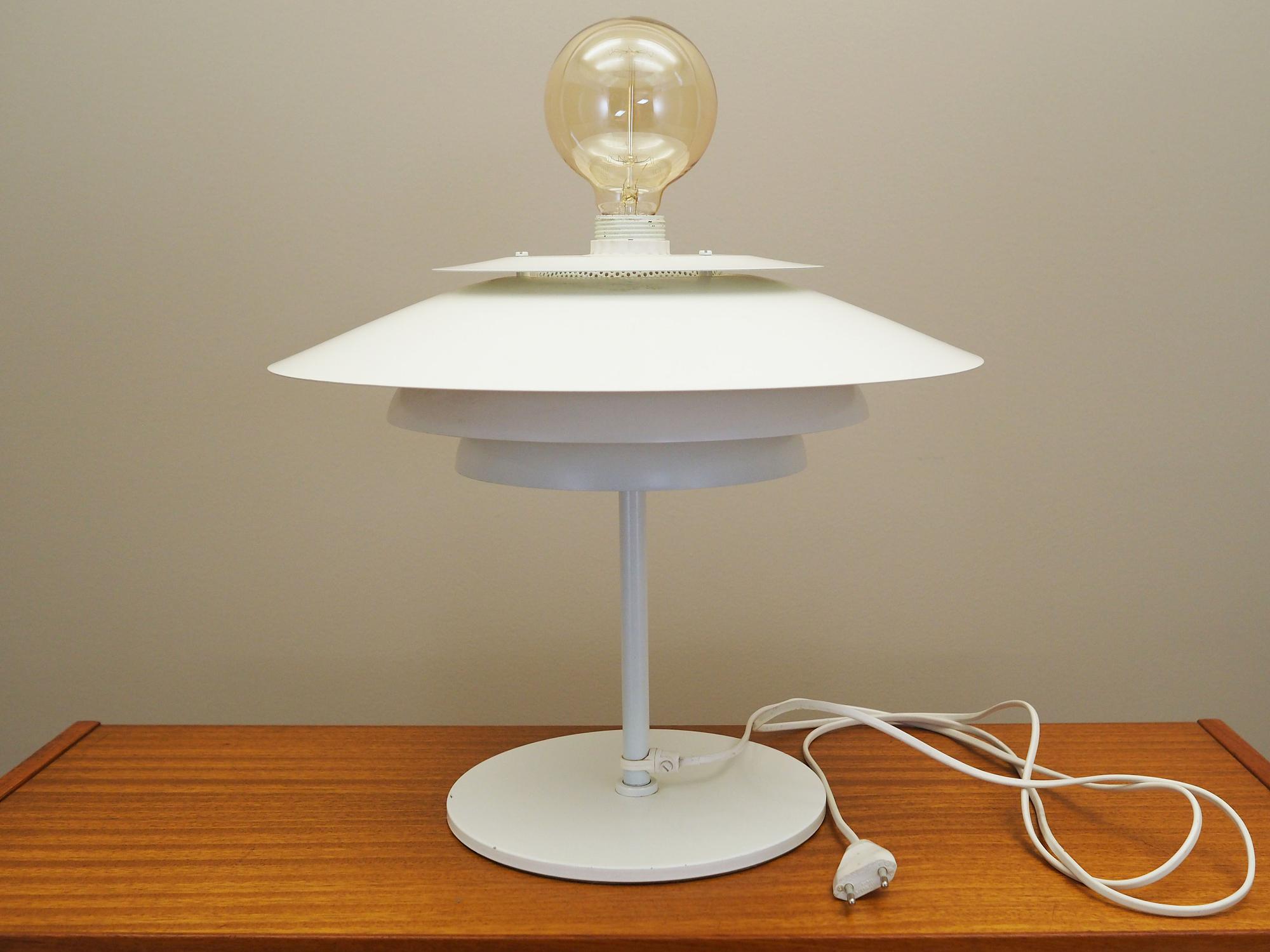 Tischlampe Metall Weiß 1970er Jahre 5