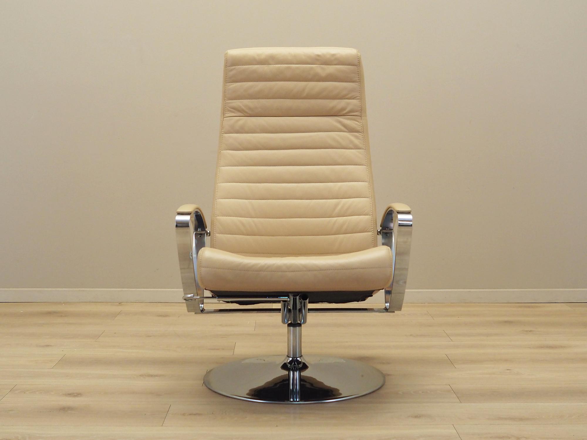 Armchair Leather Light Brown 1970s 4