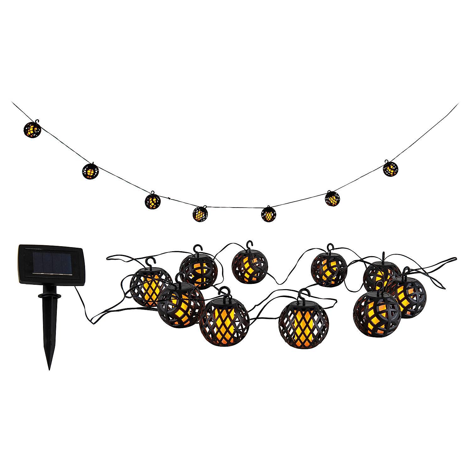 Solar string lights Fogo 10-bulb Black 2