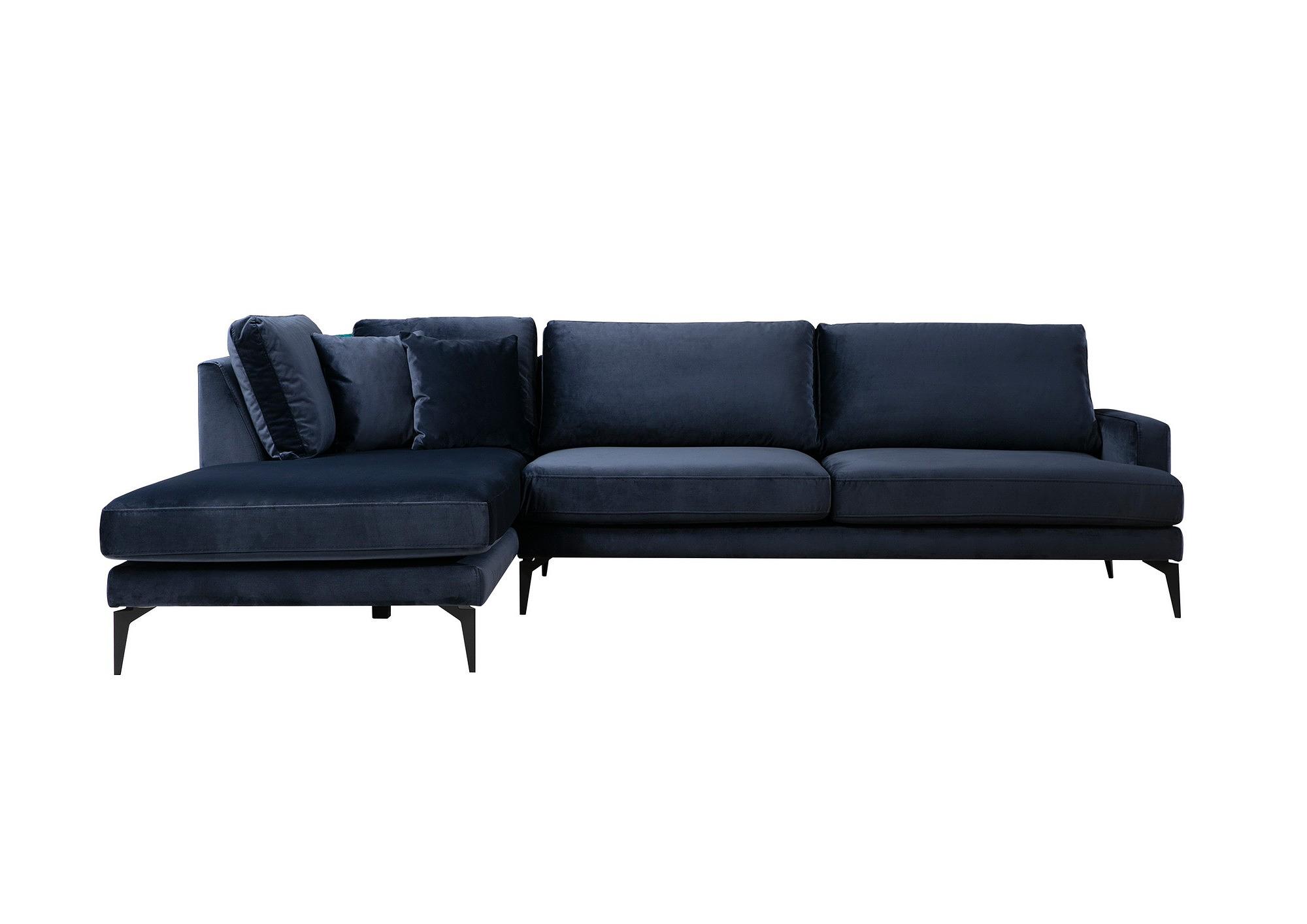 Papira Ecksofa Links Marineblau 2