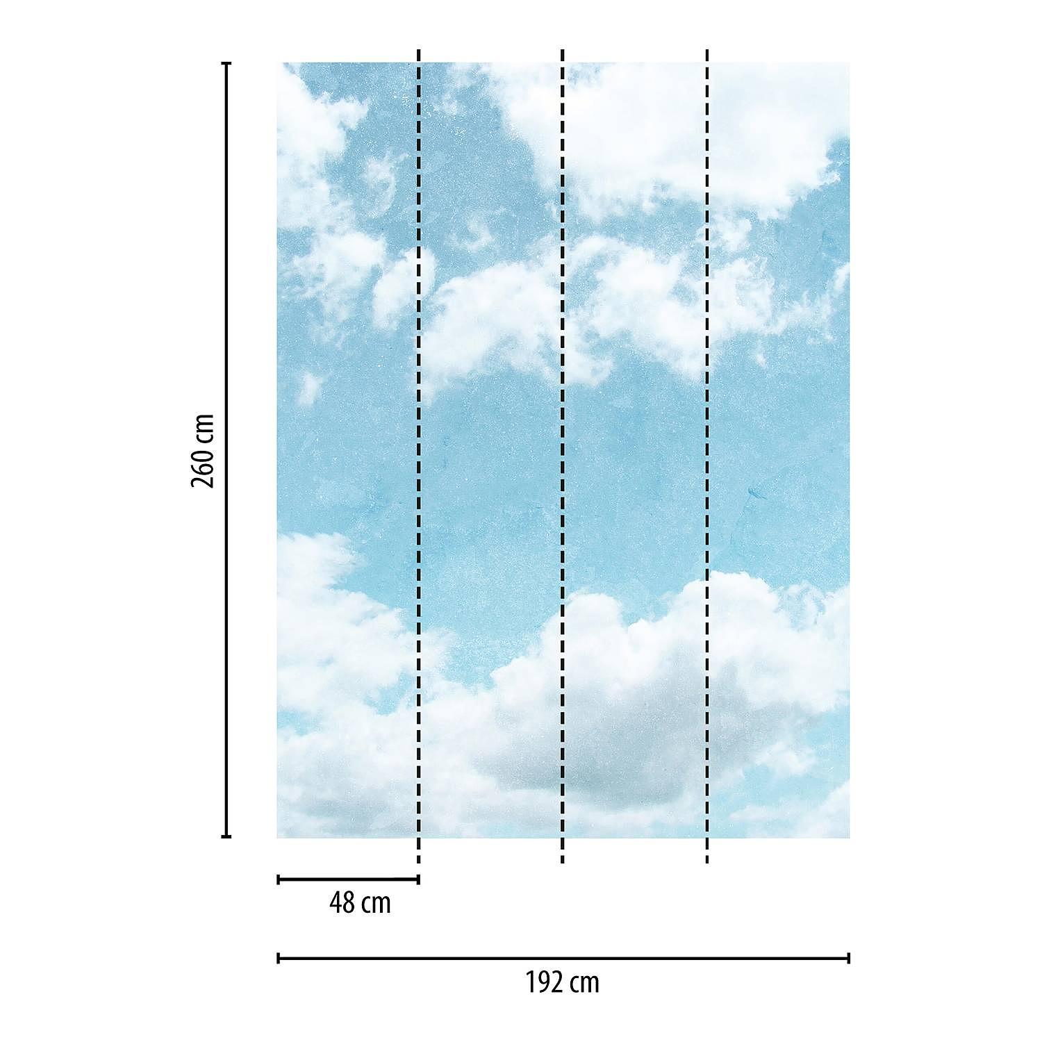 Fototapete Wolken Himme Vlies Blau / Weiß Breite: 1.9 cm 3