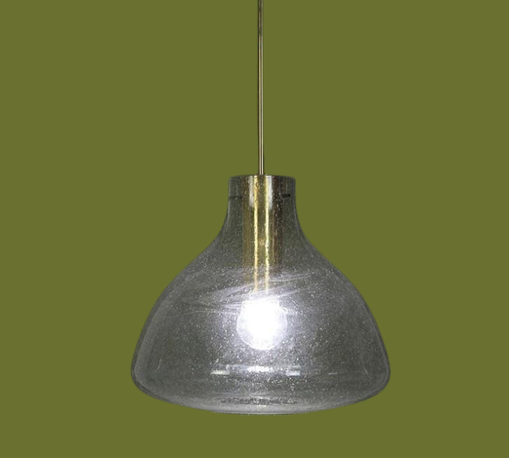 Tulip Pendant Lamp Ice Glass 1960s 3