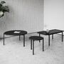 Coffee table Oak top with steel frame Black 3