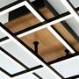 LED ceiling light in frame shape wood look I 1