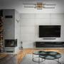 LED ceiling light in frame shape wood look I 4