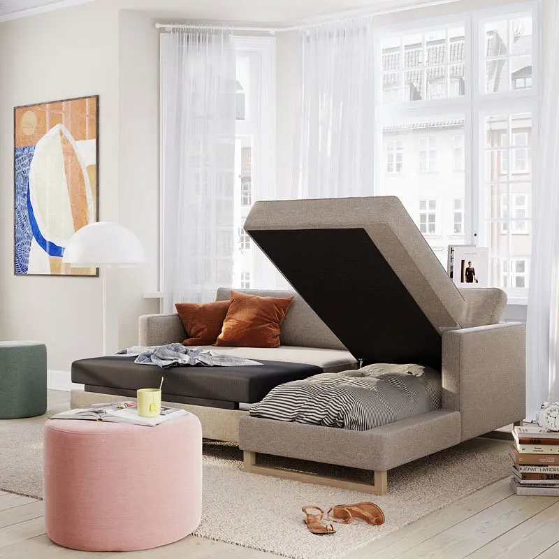 Madison sofa bed chaise lounge right Danny Cream 6