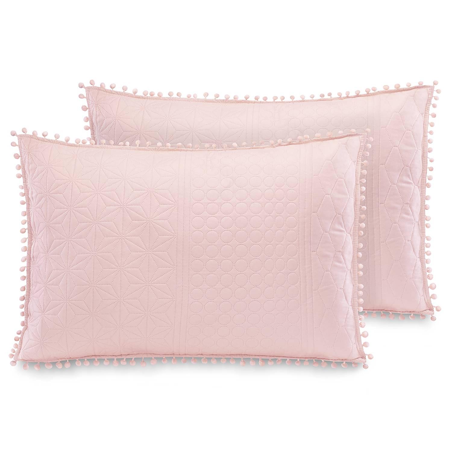 2x Ladore Pillowcase Polyester Light Pink 70 x 50 cm 0