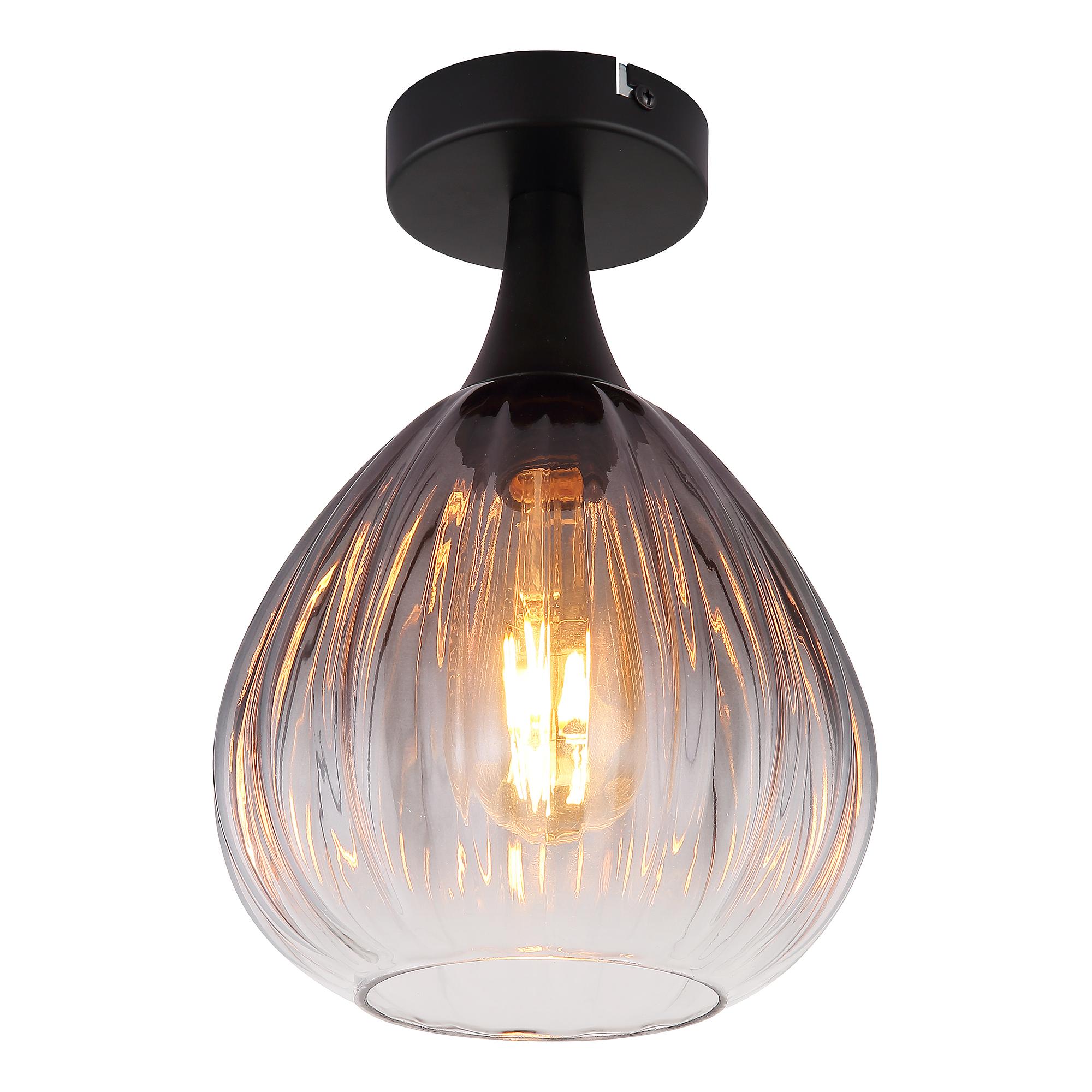 Ceiling light Olsen Type B Smoked glass Black 1