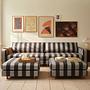 Dylan Sofa 4-Seater Line Latte Black 2