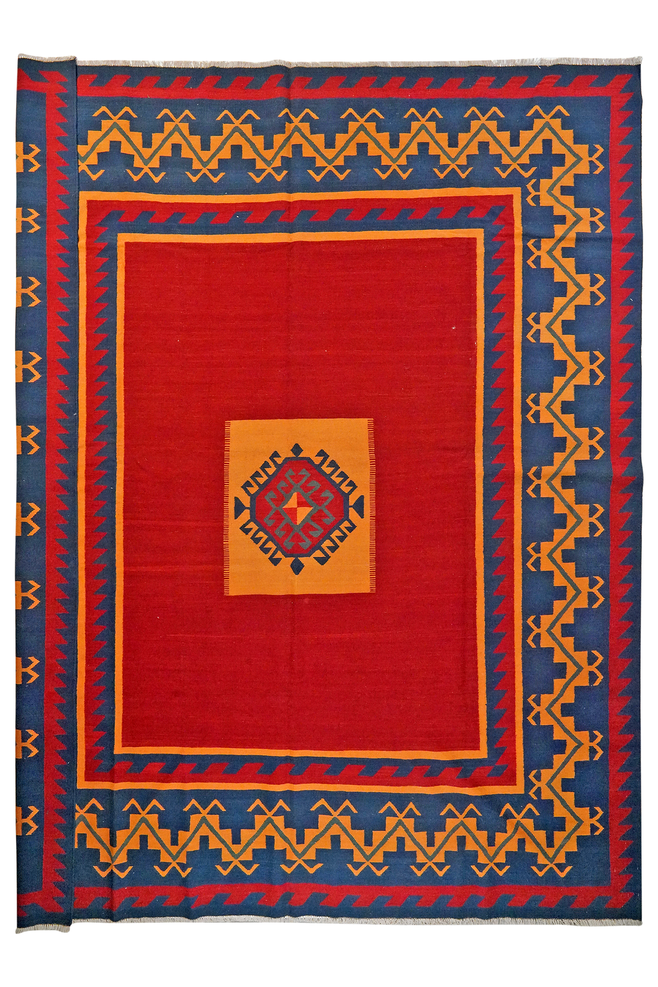 Kilim Gashgai 125x326cm Blau 0