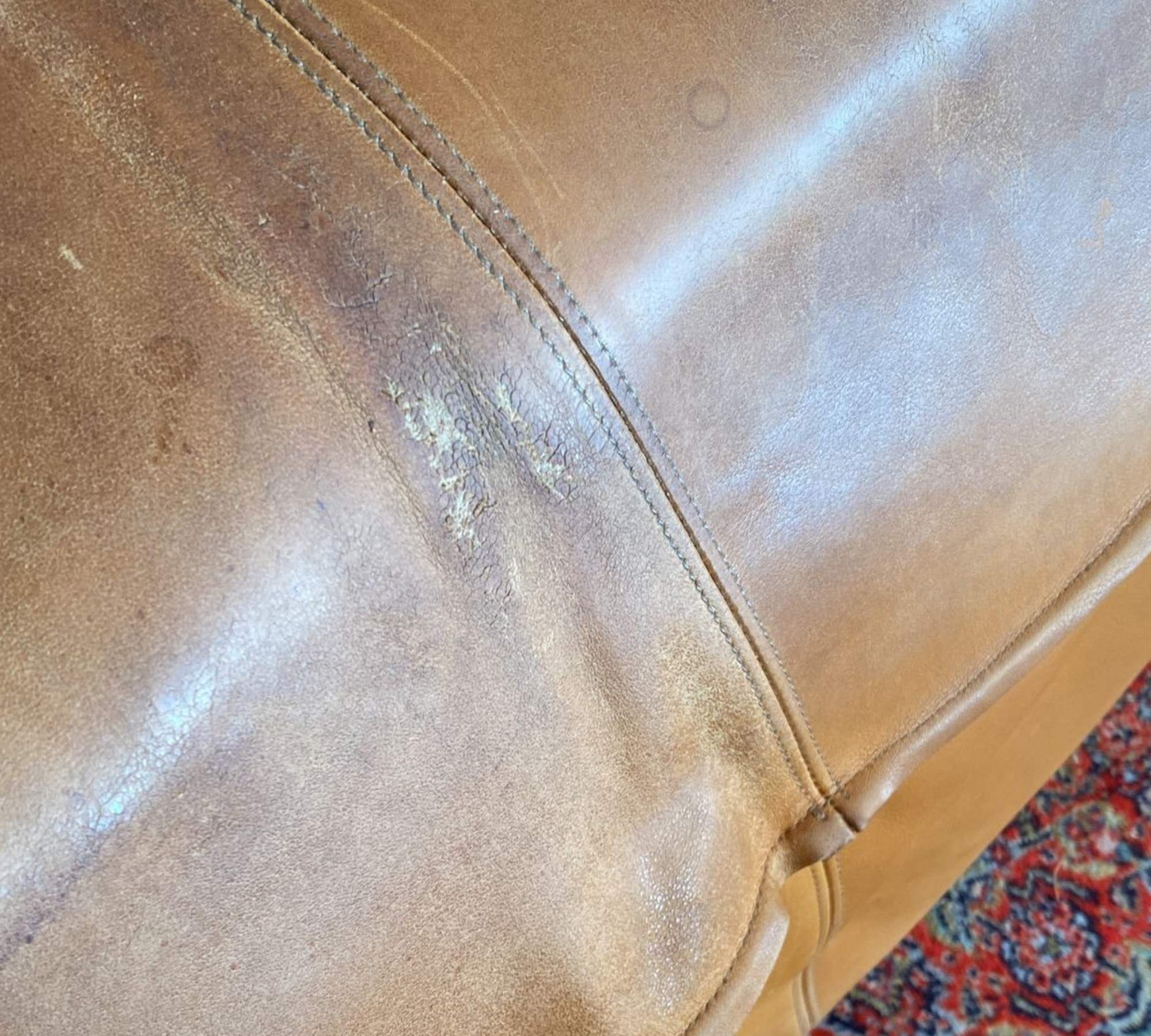 Großes Lederecksofa Helles Braun 2