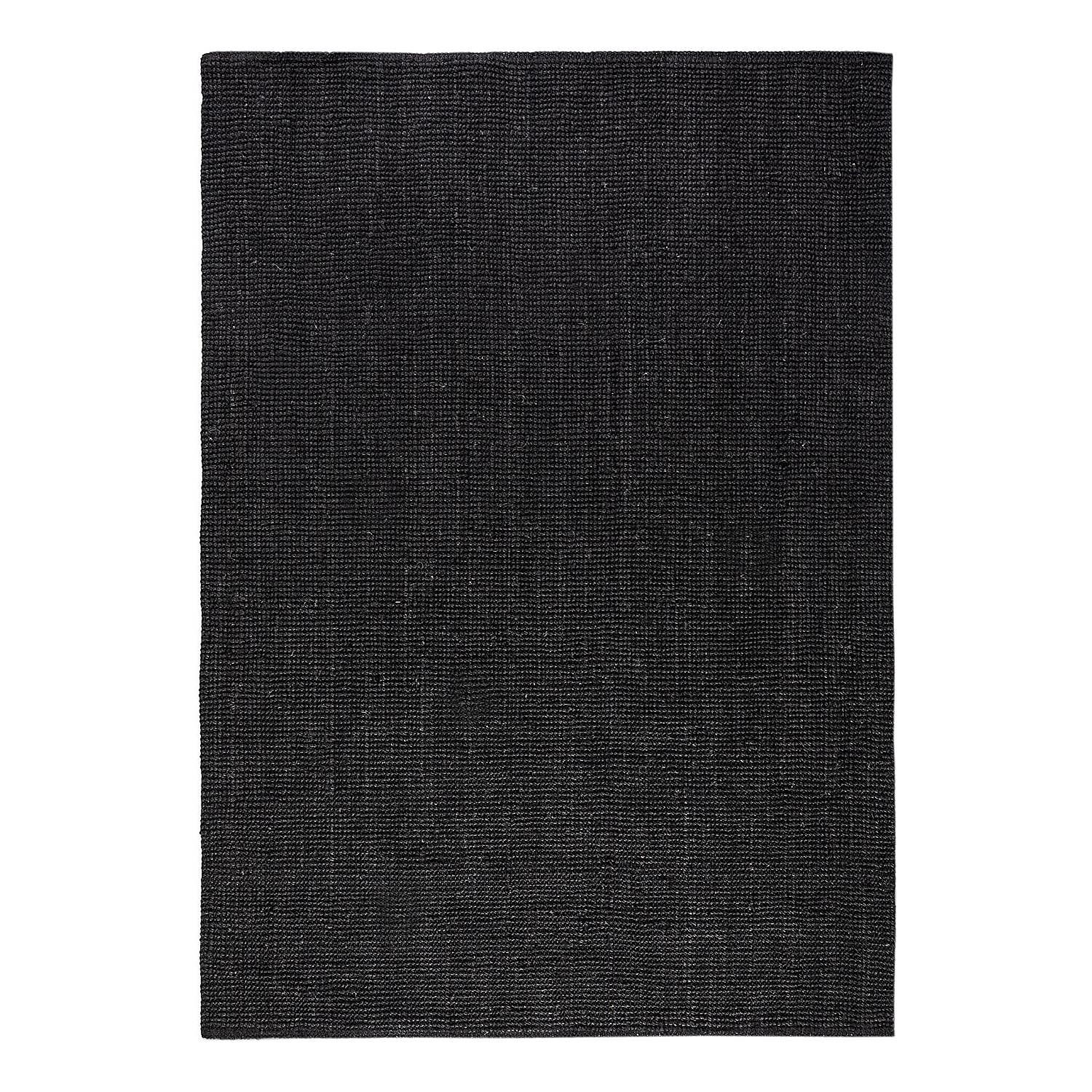 Jaipur Kurzflorteppich Schwarz 80 x 150 cm 1