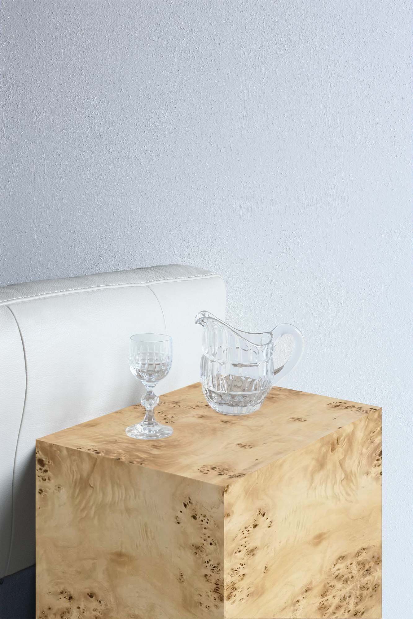 Side table burl poplar wood brown 3