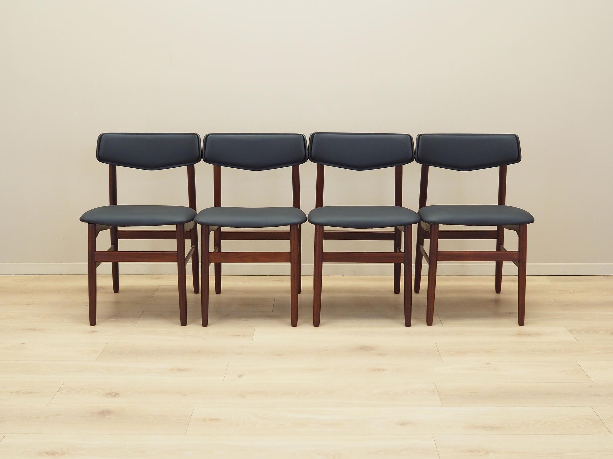 4x Vintage Dining Chair Teak Wood 1960s 1