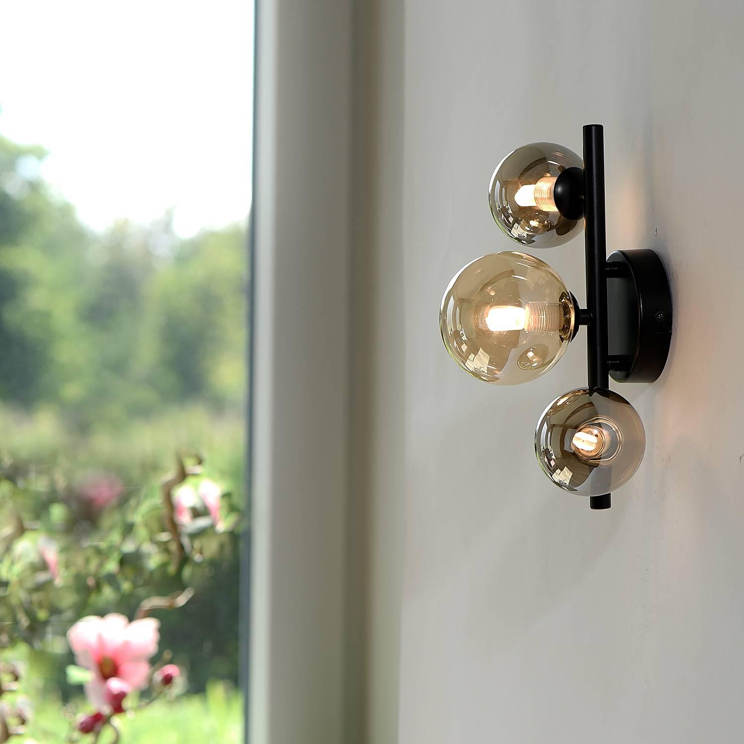 LED Wall Lamp Popsicle Smoked Glass Black 0