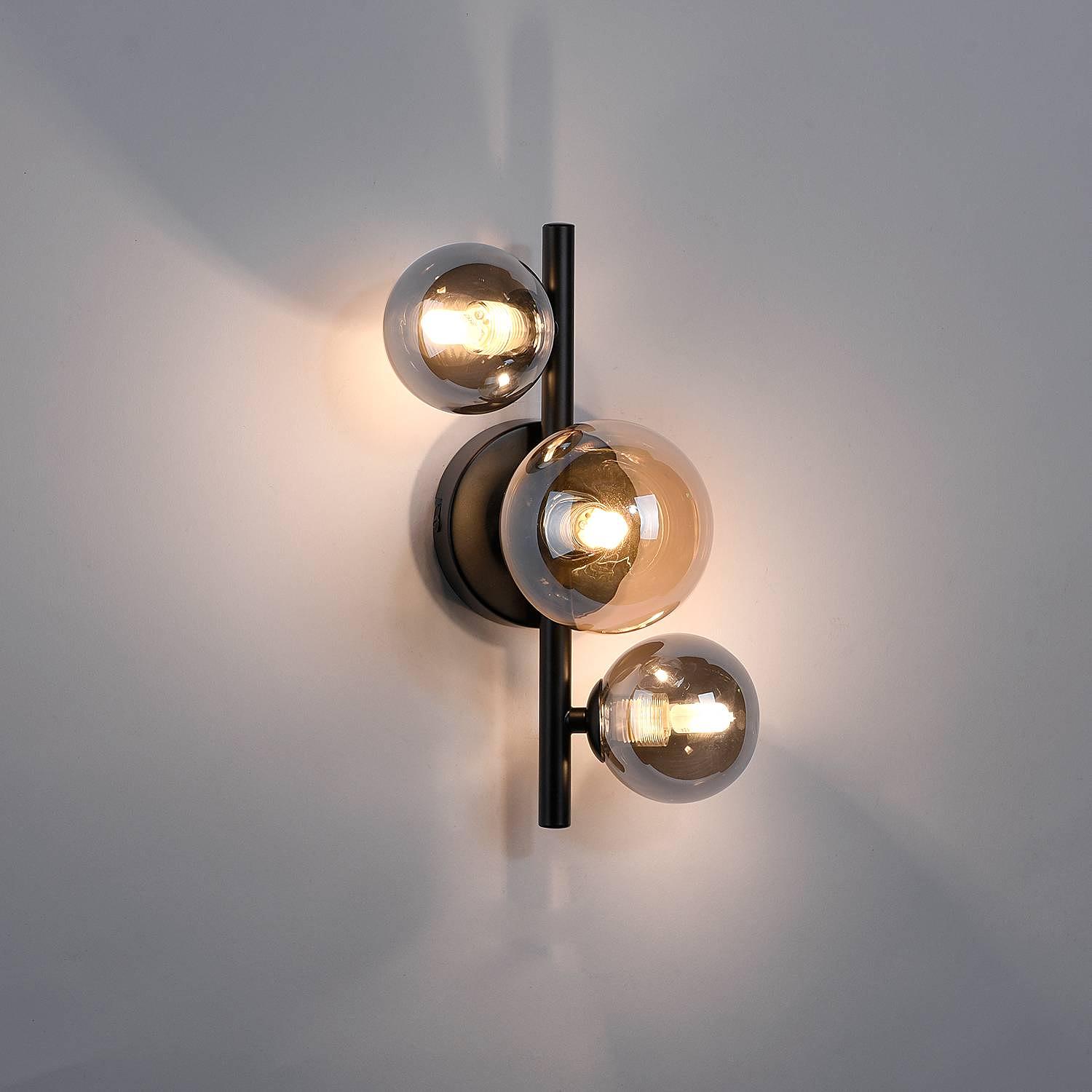 LED Wall Lamp Popsicle Smoked Glass Black 4
