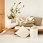 Silk cushion Aeolus Moss Stone pattern 1