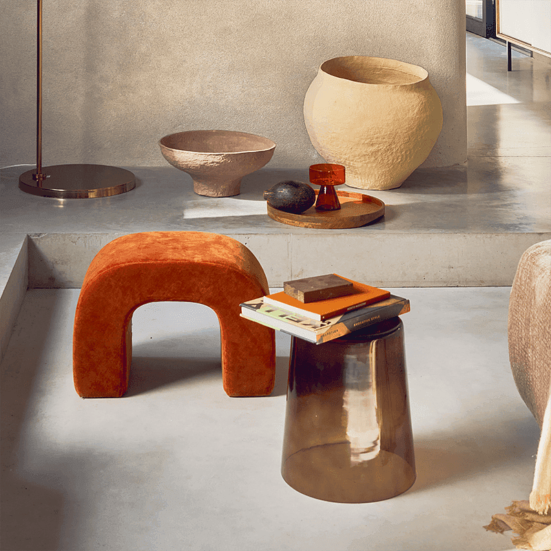 Kai Beistelltische Glas Cacao Brown 2