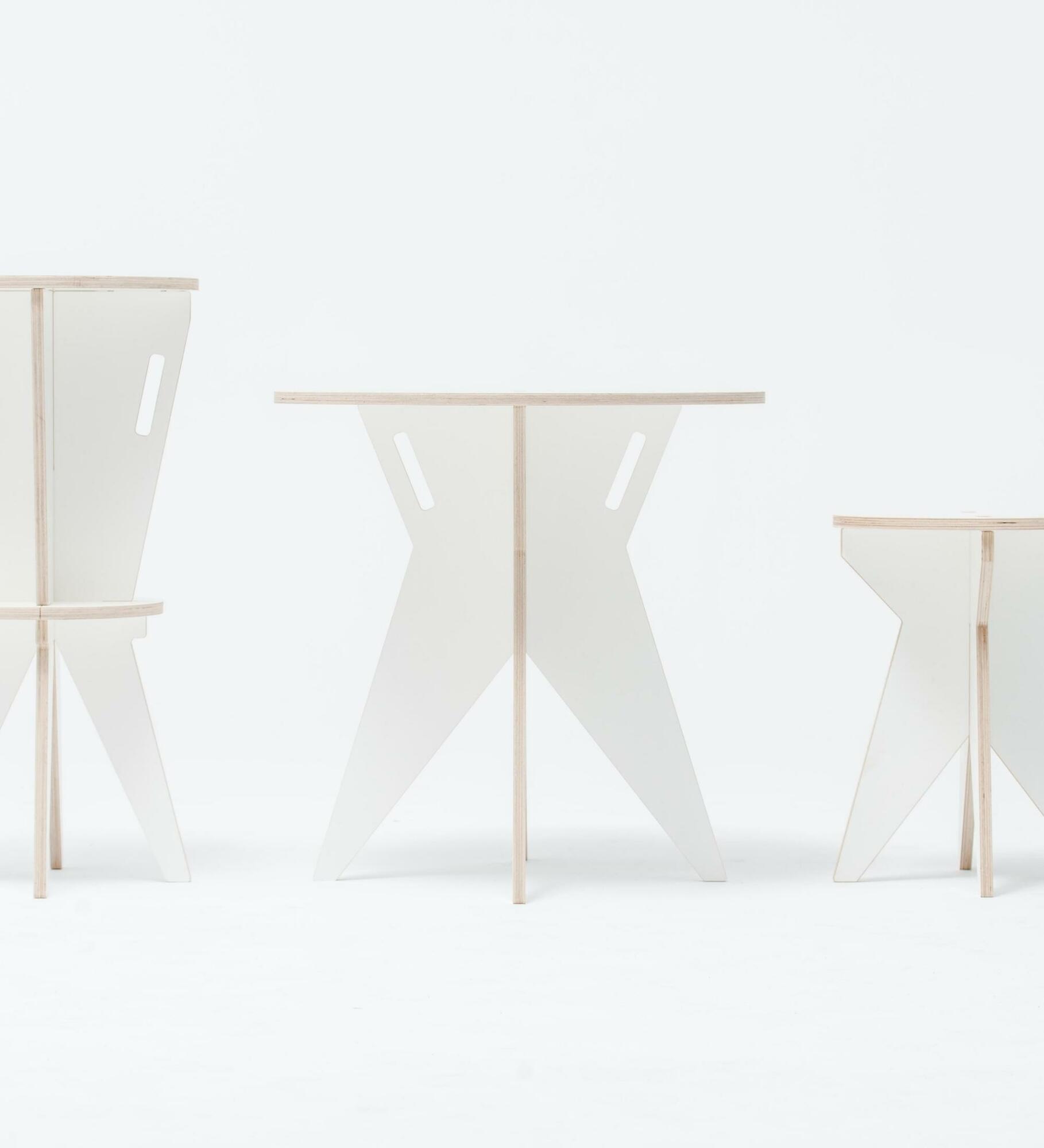 Stool handmade ST White 2