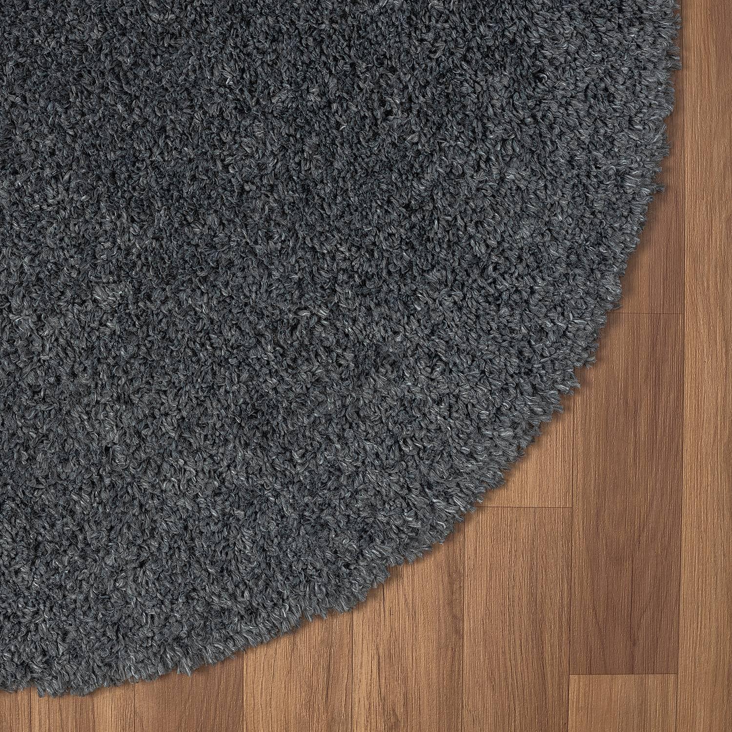 My Shaggy High-Pile Rug Jute Dark Grey Ø 120cm 3