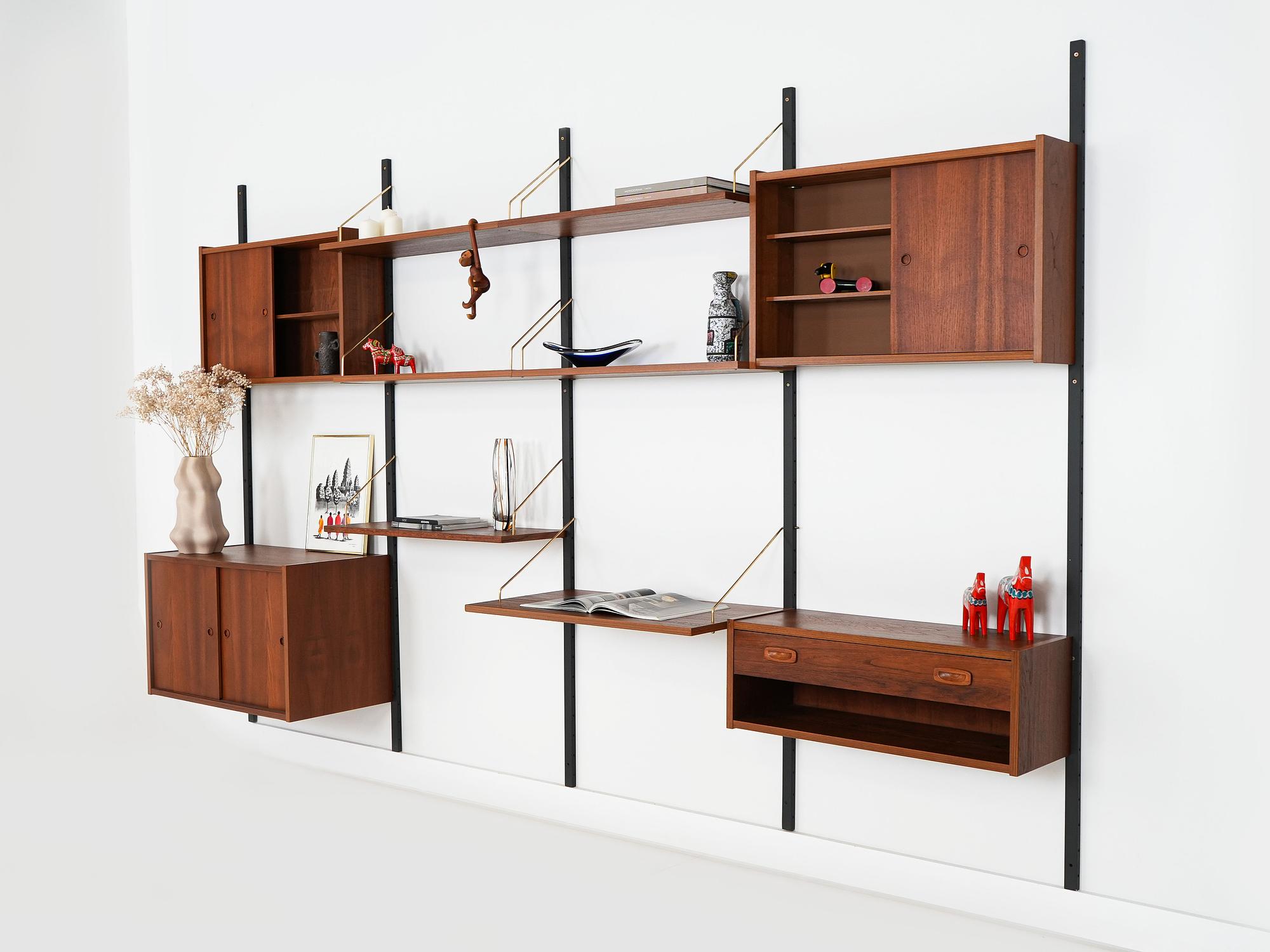 Wall shelf Teak wood 1960s 3