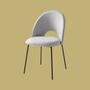 Upholstered chair with back cut-out Light grey 0