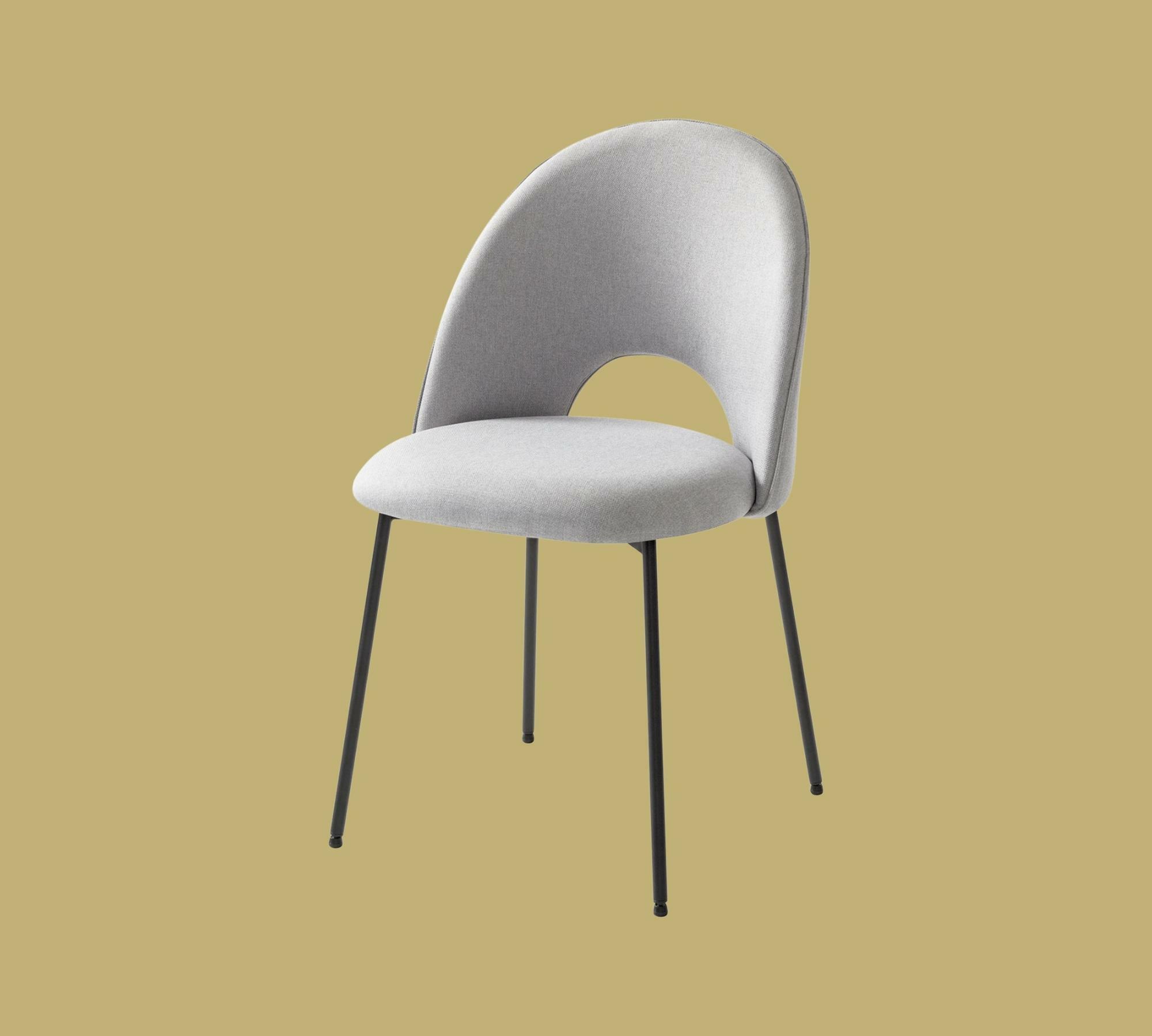 Upholstered chair with back cut-out Light grey 0