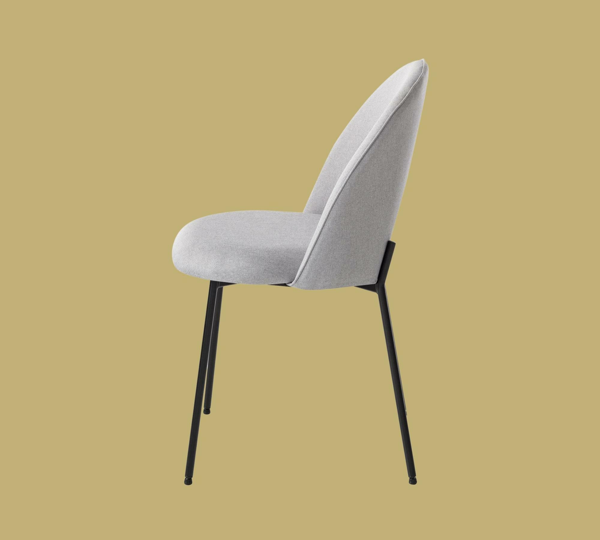 Upholstered chair with back cut-out Light grey 2