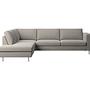 Indivi Sofa Récamiere Links Napoli-Stoff 2250 Silbergrau 0