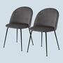2x Upholstered chair velvet medium grey 0