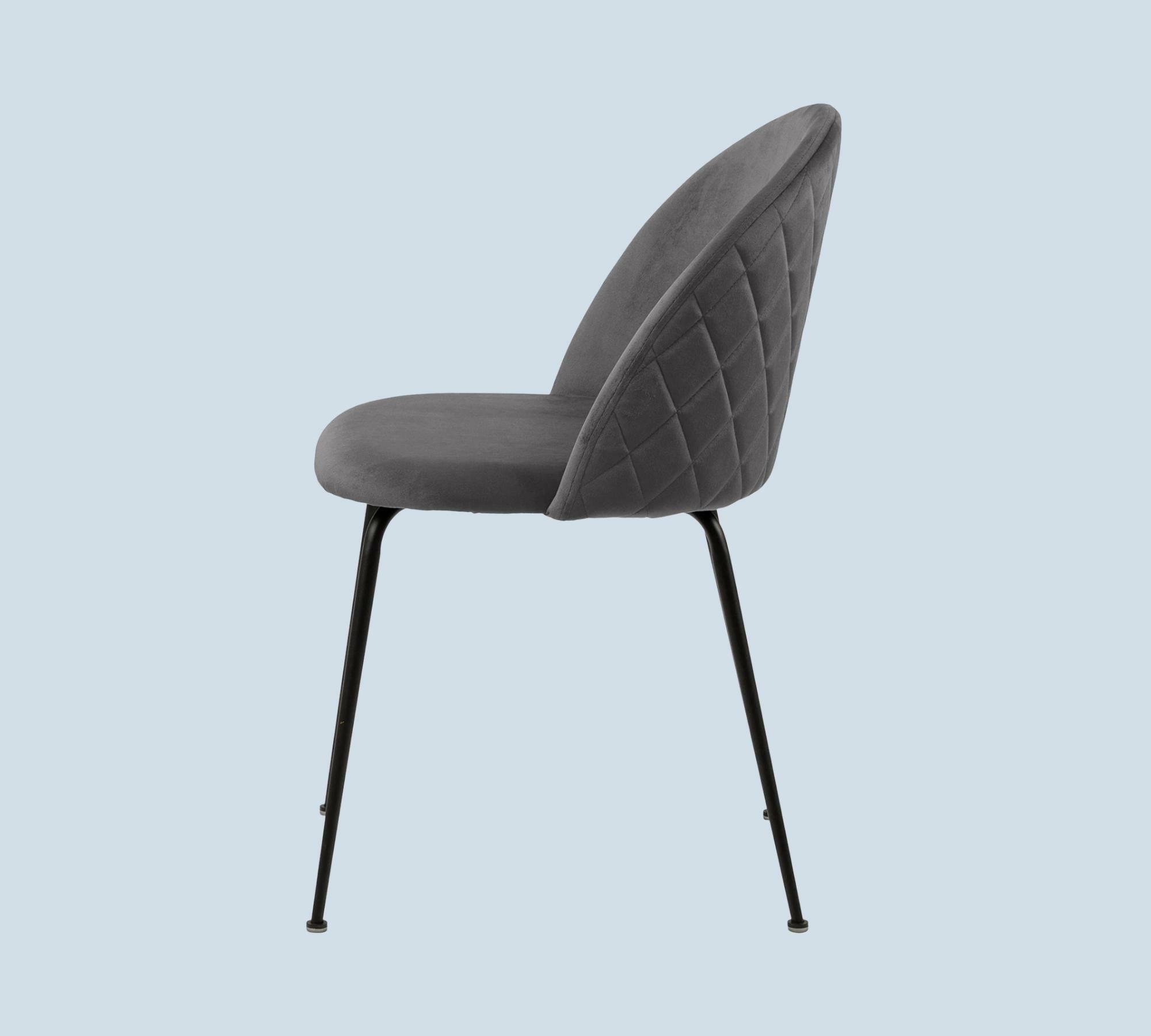 2x Upholstered chair velvet medium grey 1
