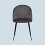 2x Upholstered chair velvet medium grey 2