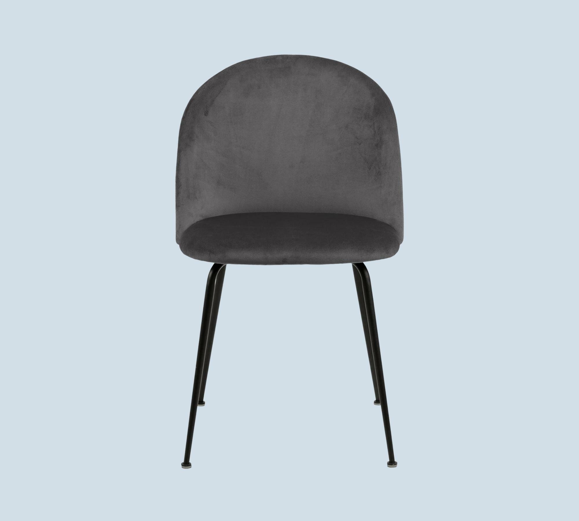 2x Upholstered chair velvet medium grey 2
