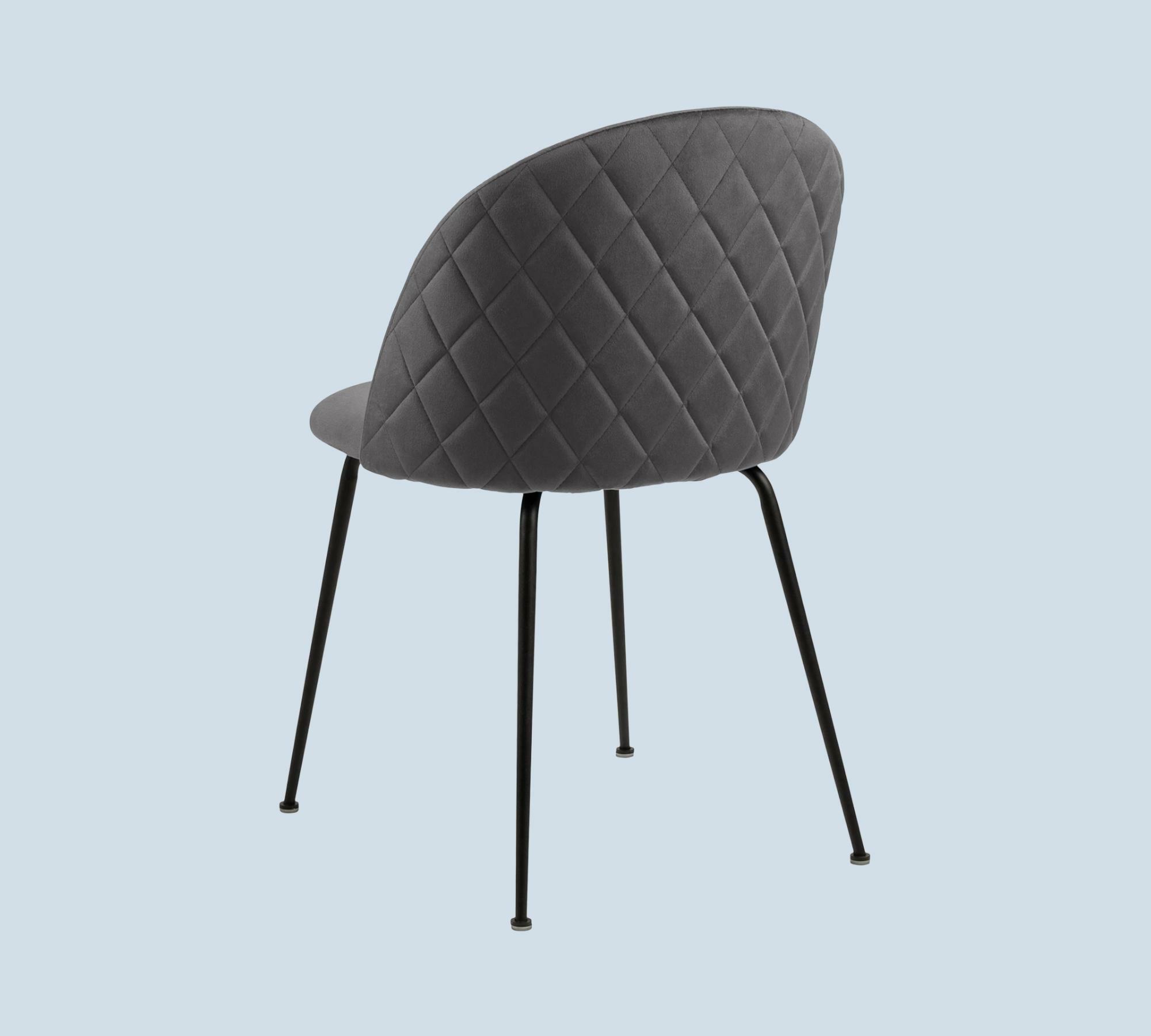 2x Upholstered chair velvet medium grey 3