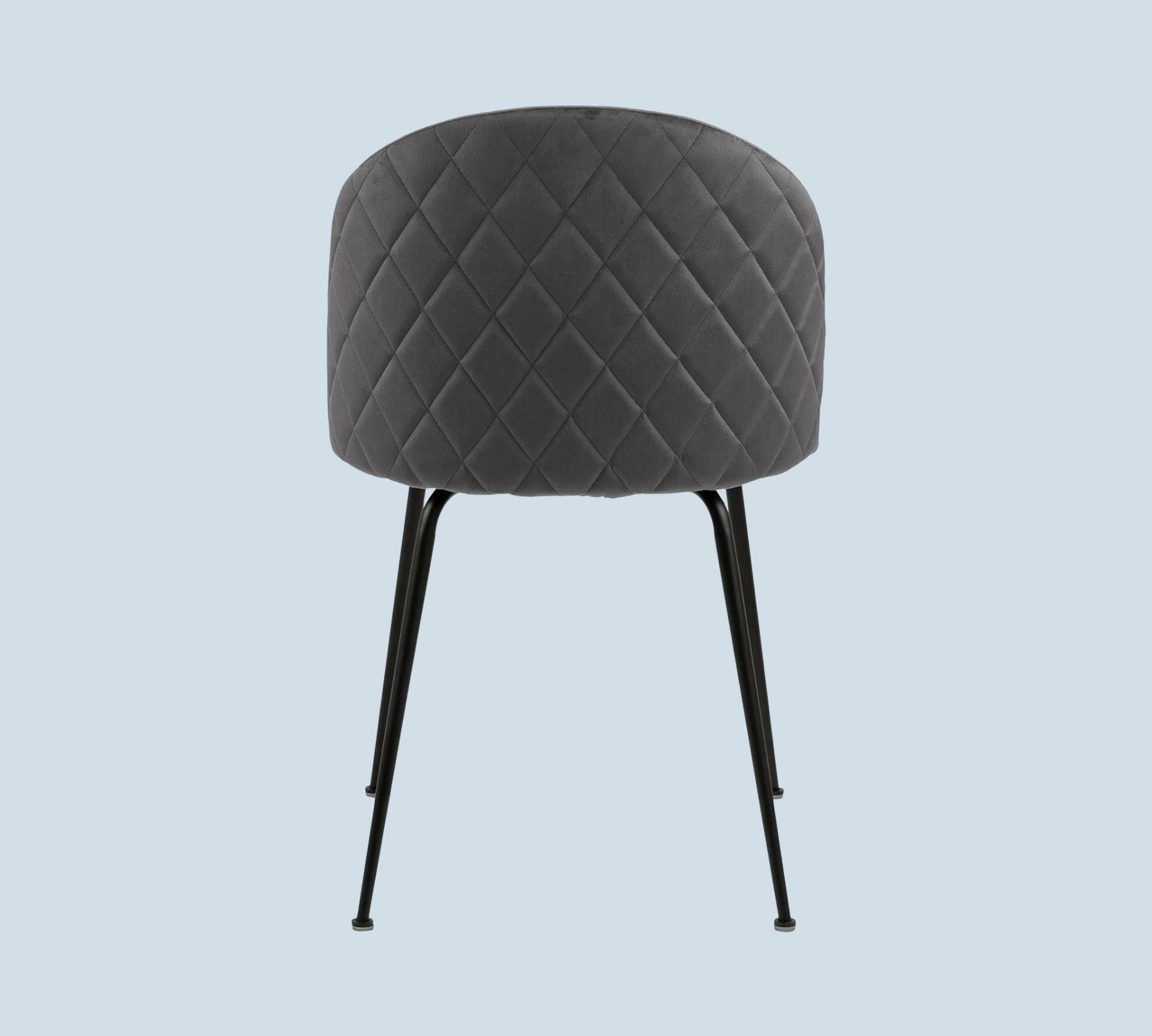 2x Upholstered chair velvet medium grey 4