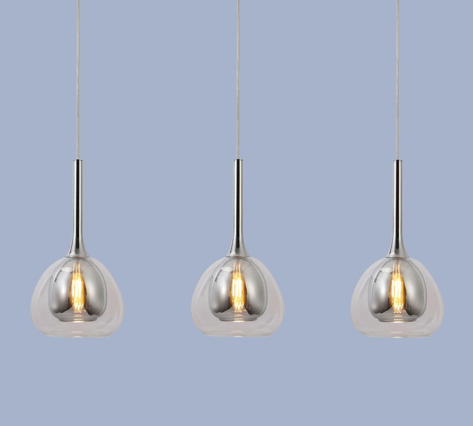Pendant lamp Hadan III mirror glass / iron 3-bulb 0