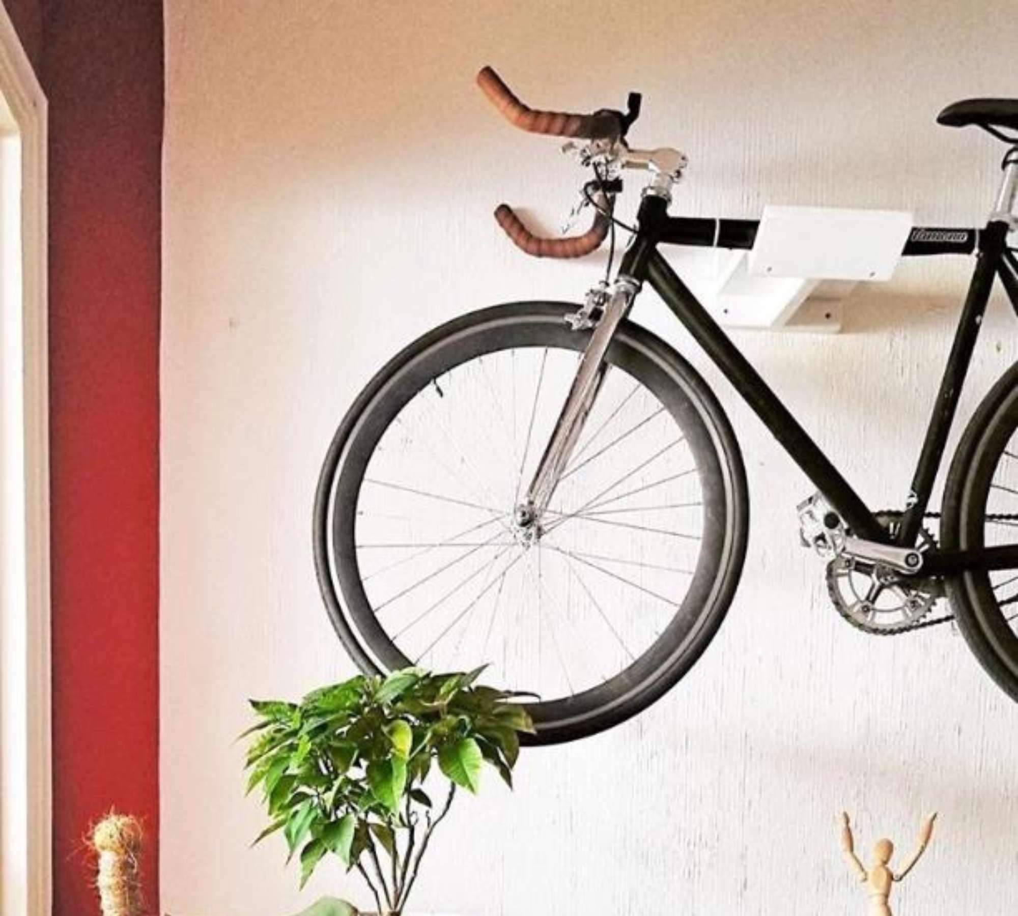 Fahrradhalterung Holz Weiß 1