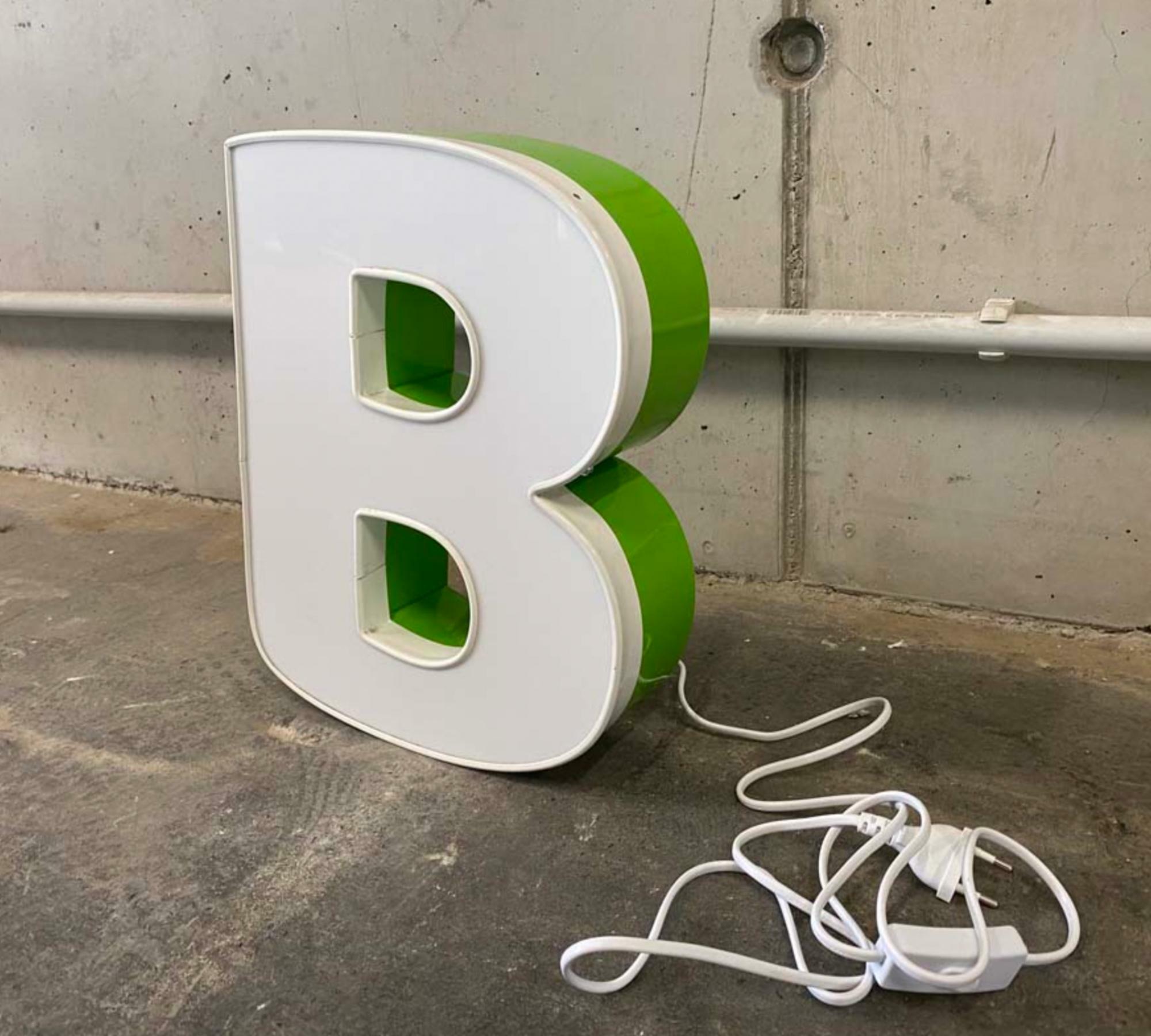 Original Vintage Neon Leuchtreklame, Markt "B" 1