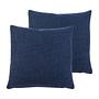 2x Dallas Pillowcase Synthetic Navy Blue 40 x 40 cm 0