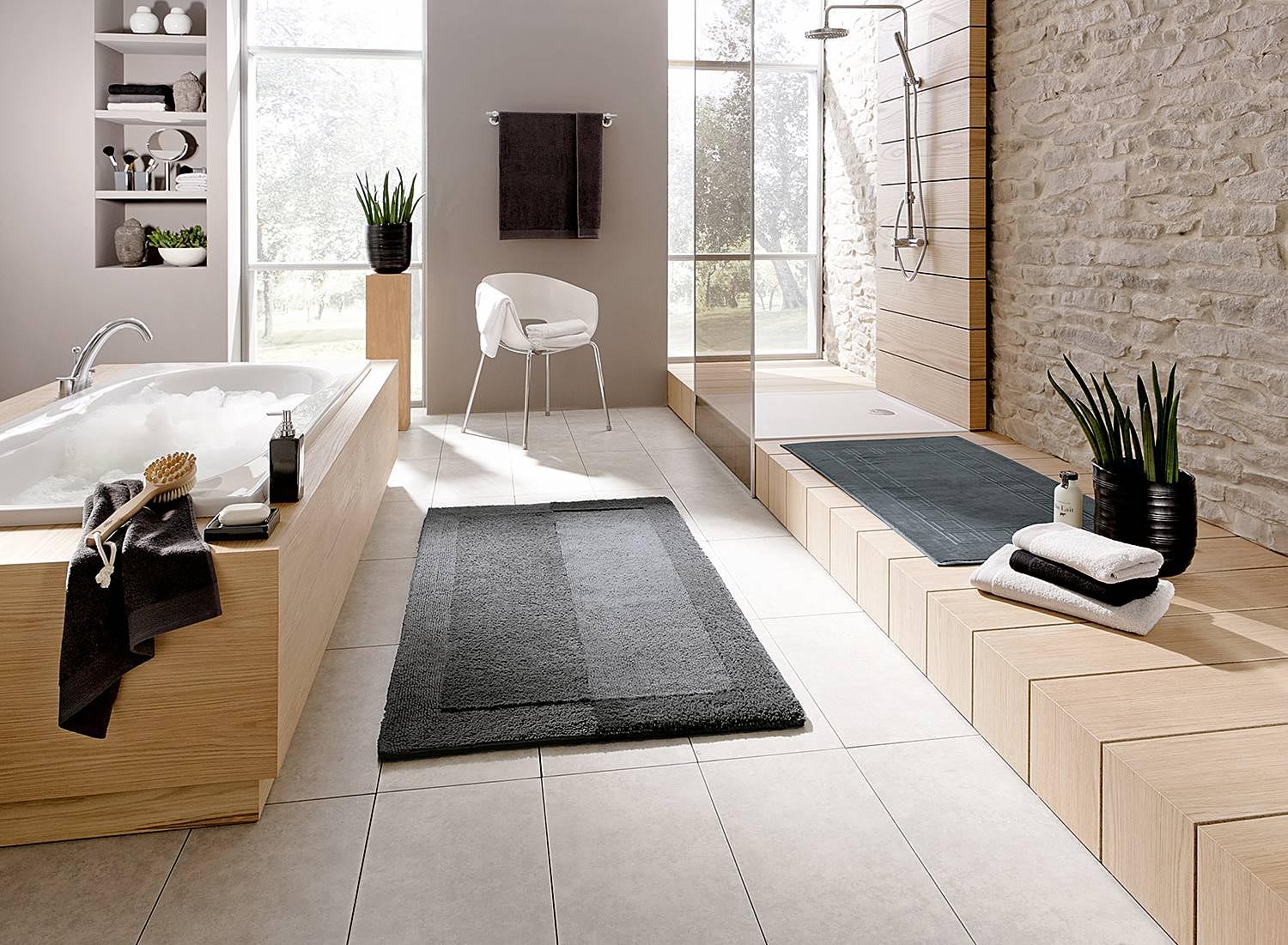 Badteppich Havanna Baumwolle Schiefergrau 70 x 120 cm 2