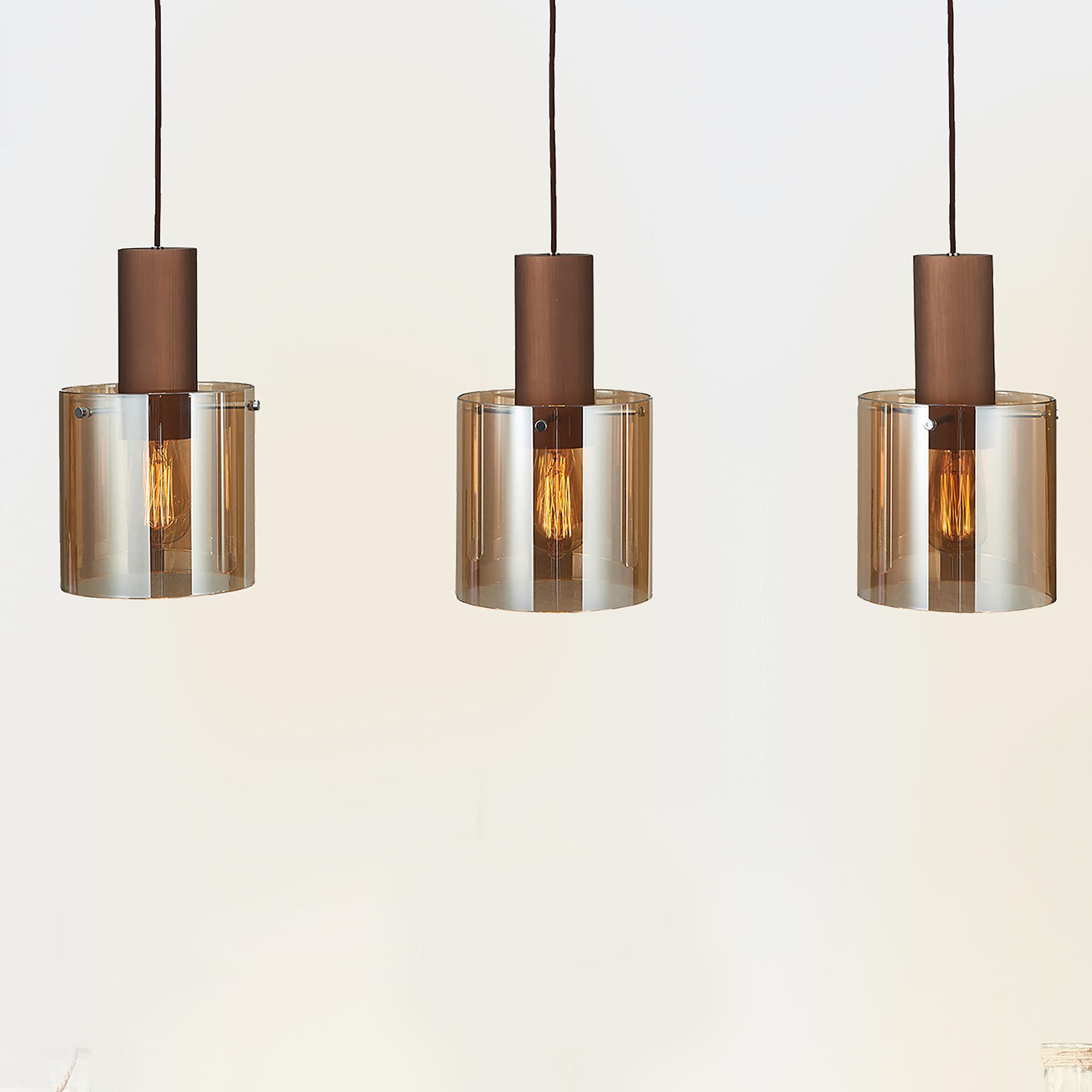 Pendant lamp Alesund Aluminum Colored glass Copper 1