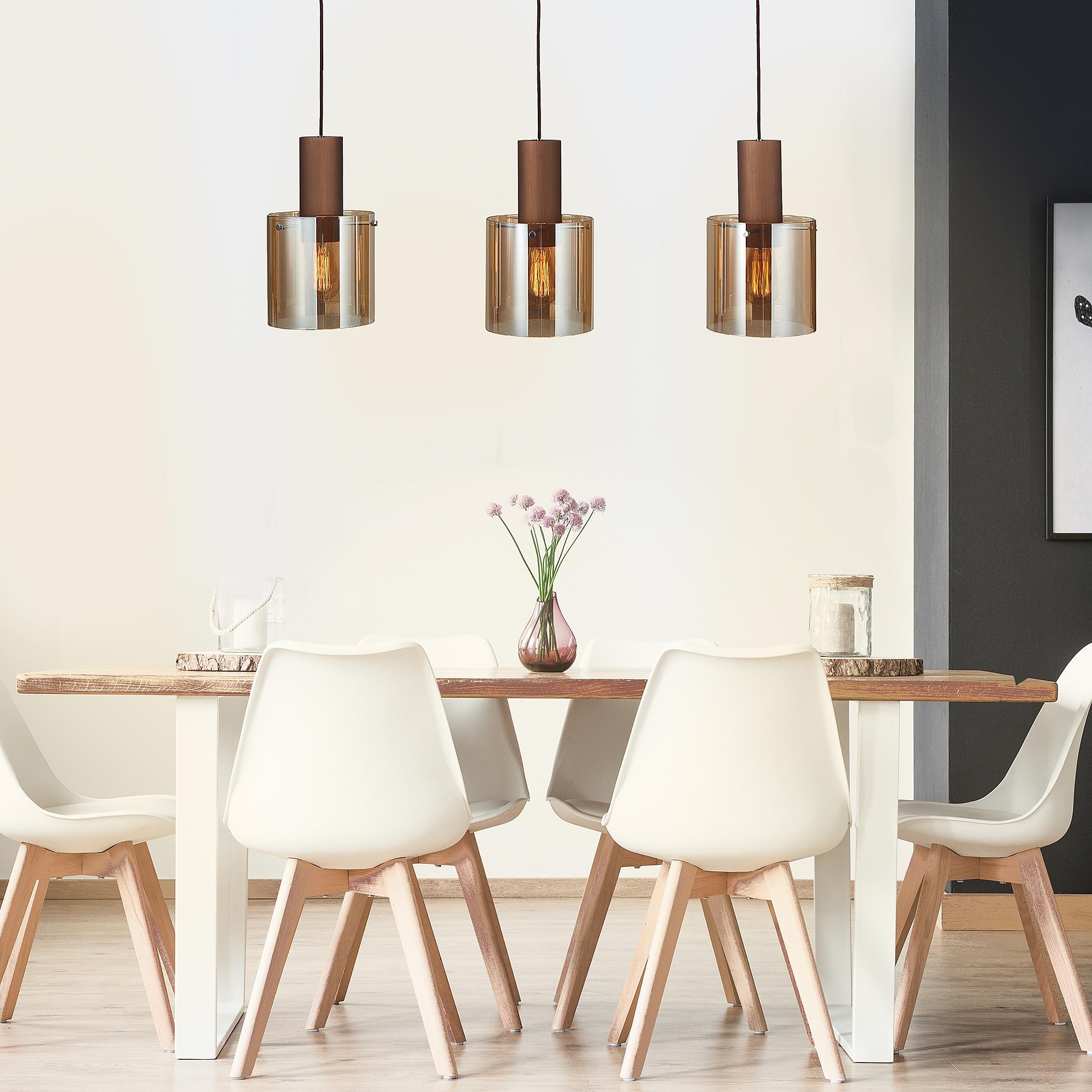 Pendant lamp Alesund Aluminum Colored glass Copper 3