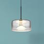 LED Pendant Lamp Belinda Smoked Glass Iron Black 1
