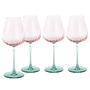 Spring Colored Glass Wine Glasses Turquoise / Pink 0