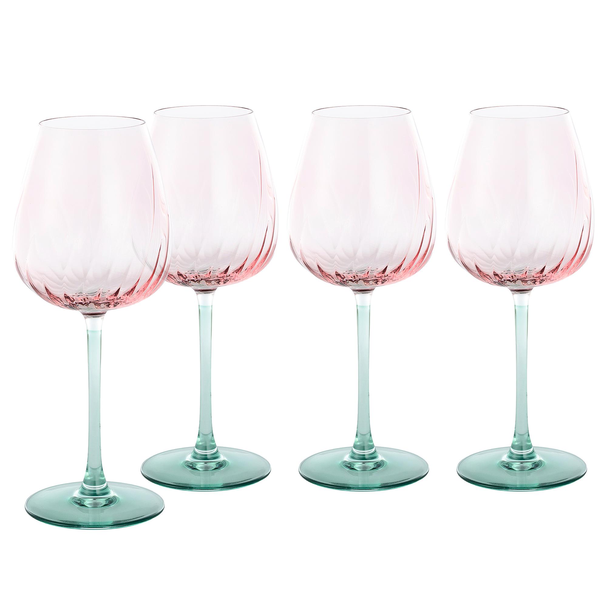Spring Colored Glass Wine Glasses Turquoise / Pink 0