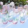 Spring Colored Glass Wine Glasses Turquoise / Pink 3