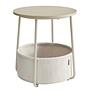 Ponoka Side Table with Basket Beige 0